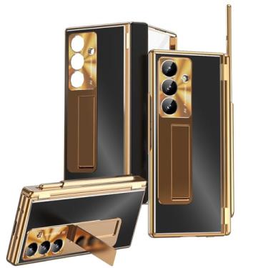 Imagem de Capa Z Fold 7/6/5 5G liga de alumínio para Samsung Galaxy Z Fold 7 5 4 3, suporte de metal com protetor de tela de vidro embutido, uma caneta, 2 dobradiças, capa protetora para câmera (dobra 3