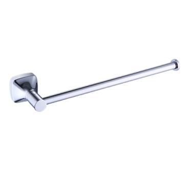 Imagem de Suporte de parede para lenços de papel, em aço inoxidável cromado, com suporte para toalhas, suporte para papel higiênico, gancho para roupão com sabonete e limpador (anel para toalhas A)