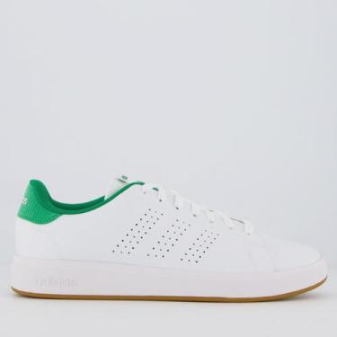 Imagem de Tênis Adidas Advantage Base 2.0 Branco e Verde Escuro, 38