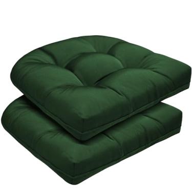 Imagem de DANGHOOGY Conjunto de 2 almofadas de cadeira de pátio para atividades ao ar livre, almofadas de cadeira para ambientes externos resistentes ao clima e ao desbotamento, 48 cm x 48 cm com espuma