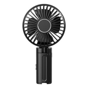 Imagem de KiBcsLic Mini ventilador Clipon para guarda-chuva, portátil, elétrico, decoração, dobrável, de mesa, para ambientes internos e externos, doméstico, Preto