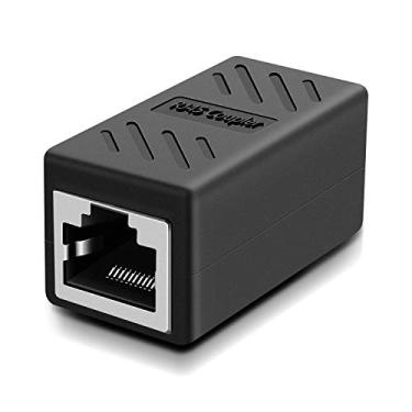 Imagem de Acoplador RJ45, acoplador de rede, para conector extensor de cabo Ethernet Cat7/Cat6/Cat5e/Cat5 - fêmea para fêmea, preto