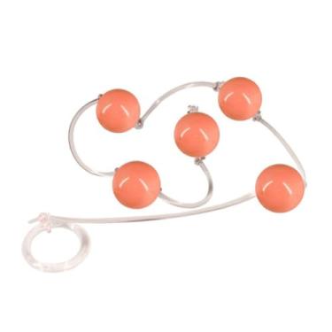Imagem de Bolinha Tailandesa M Em Acrílico Com Fio Em Silicone Acessório Íntimo com 5 Bolas BT002-M (CORAL)