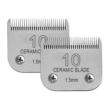 Imagem de ZZYZSFUS Lâminas Removíveis Para Tosquiadeira De Cães Estimação, Compatíveis Com Tamanho 10 (1,5 Mm), A Maioria Das Tosquiadeiras Oster A5, Série Km, Feitas Aço Inoxidável, Pacote 2