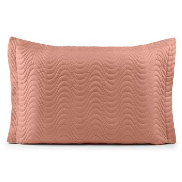 Imagem de Porta Travesseiro Avulso 70cm x 50cm Com Debrum 1 Peça Laura Matelado  Toque 200 Fios 100% Poliéster - Rosê