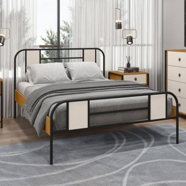 Imagem de Cama de Casal Sevilha Preto/Natural/Off White - Art Panta