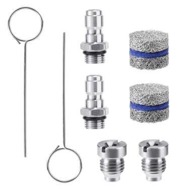 Imagem de 2 Conjuntos Kits Orifícios para Canhão Espuma 1,1mm, Bicos Rosca Premium Conectores Rápidos Malhas de Criador e Agulhas Limpeza Acessórios Práticos para Lança Espuma Neve