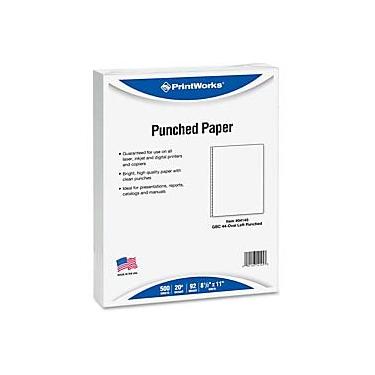 Imagem de PrintWorks Papel espiral pré-perfurado profissional de 44 furos, tamanho carta (21 x 28 cm), brilho 92 (EUA), 9 kg, resma de 500 folhas
