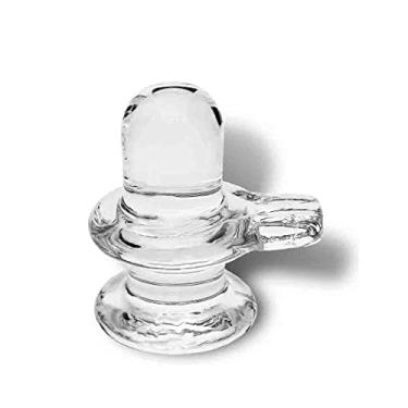 Imagem de Shiv Crystal Shivling para Pooja Doméstico - Vitrine Decorativa de Vidro/Sphatik - 6,5 cm (Cristal, Branco) Shivling Lord Shivlingam Linga Linga para Templo em Casa Loja Escritório Tamanho 6,5 cm