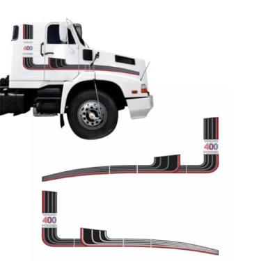 Imagem de Adesivo Faixa Lateral Caminhão Power 400 1989 Preto Adesivo Laminado - Compatível