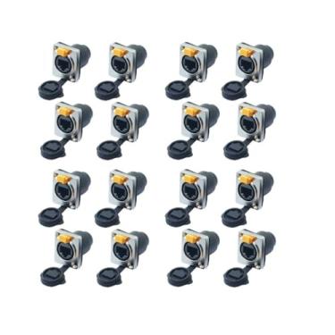 Imagem de 16 un Conector Ethercon Rj45 Keystone Ip65 Rede Fêmea Duplo Painel de Led Emenda Tomada Rack