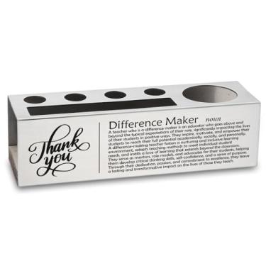 Imagem de YODOCAMP Porta-lápis de aço inoxidável para mesa de professores, presente de agradecimento de estudantes, decoração de escritório inspiradora para sala de aula, formatura, aniversário TZC147