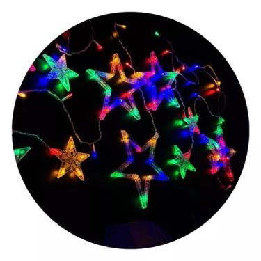 Imagem de Cascata Led Com Estrelas Decoração 8 Funções Pisca Natal - LuvinCo, Co