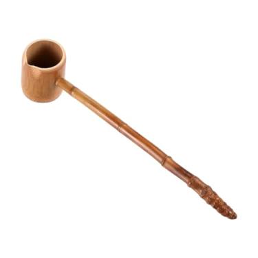 Imagem de YWJLQH Colher de bambu ergonômica com cabo longo, acessório para cerimônia do chá, fácil de limpar, para casa, cozinha e escritório, 38cm