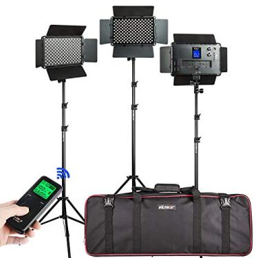 Imagem de VILTROX Kit Com 3 Luzes De Vídeo Estúdio Bicolor 45 W/4700 Lm Reguláveis Suporte 75" Para Retratos, Casamentos, Notícias, Entrevistas, Fotografia