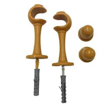 Imagem de Kit Suportes Para Varão 19mm Suporte Cortina Várias Cores Com Ponteira