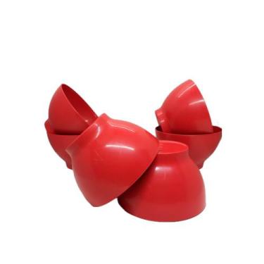 Imagem de Kit 40 Bowl Cumbuca P/ Sopas Caldos Sobremesa Plástico 700 Ml Vermelho