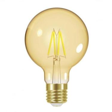Imagem de Lâmpada LED 4 Watts Taschibra G80, Âmbar, 3000K