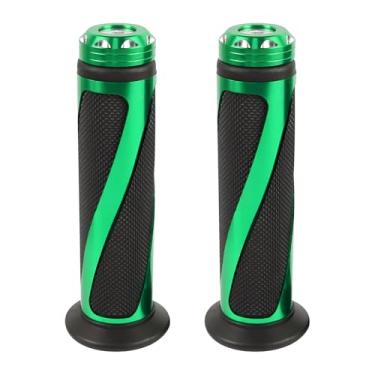 Imagem de Ongfuwu 2 Pegas universais de motocicleta, punhos de guidão de motocicleta de borracha antiderrapante de alumínio CNC, cabo de propulsor com tampa de extremidade de barra, serve para guidão esquerdo