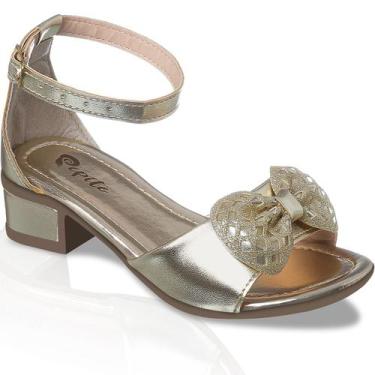 Imagem de Sandália Infantil Feminina Juvenil De Saltinho Baixo Salto Quadrado El