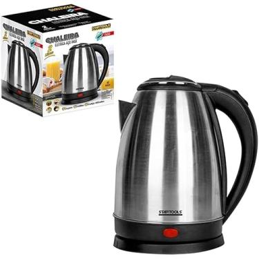 Imagem de Chaleira Elétrica Inox 2 Litros 1500W, Jarra Preta com Base 360° Sem Fio, Tampa de Segurança, Desligamento Automático e Proteção Contra Fervura a Seco, Prática, Rápida e Resistente