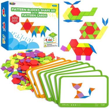 Imagem de Conjunto de blocos de padrões SpriteGru Happy Tangram Game 300 unidade