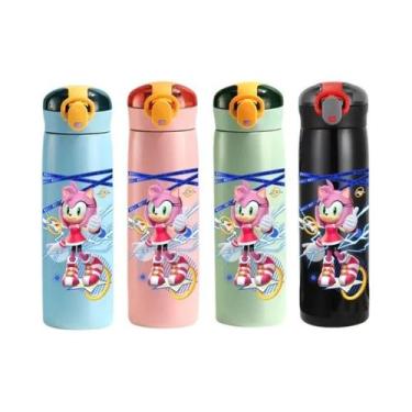 Imagem de Copo Infantil De Aço Inoxidável Isolado Com Canudo De 460ml, Garrafa P