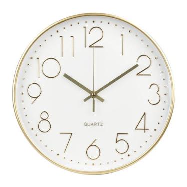 Imagem de Relógio de parede Bakbrand 25 cm Non-Ticking Silent Modern Gold