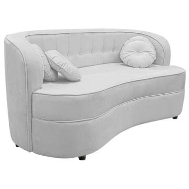 Imagem de Sofá Curvo 2 Lugares Orgânico Sala Recepção Escritório Decorativo Luxo