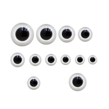 Imagem de Crafts By KFRod - Olhos de segurança de plástico branco de 8 mm com arruelas, olhos de segurança para amigurumi, bonecas e animais de crochê e malha, olhos de bicho de pelúcia, 3 pares de olhos de 8