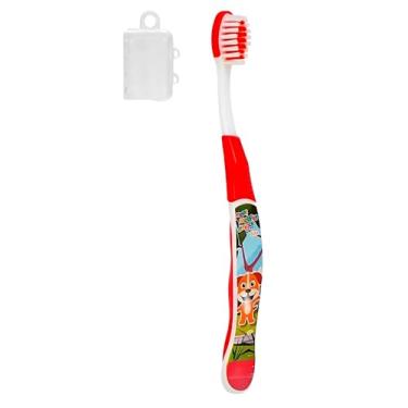 Imagem de Escova de Dente Infantil com Cerdas Macias Capa Protetora Modelo Anatômico (Rosa)