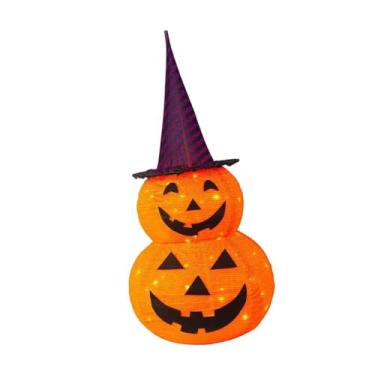 Imagem de Vaveren Decoração de abóbora de Halloween Lanterna Adereços de jardim Eventos Leve Ao Ar Livre Versátil Enfeite Festa Decoração de Halloween, Chapéu Roxo