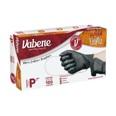 Imagem de Luva Vinilflex sem Pó Preta P com 100 unidades Vabene