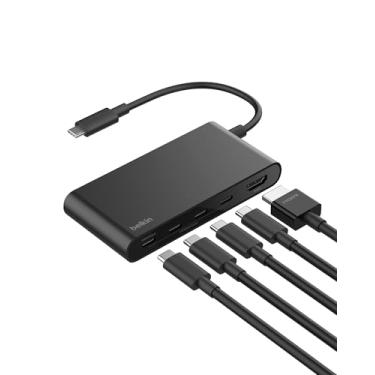 Imagem de Belkin Hub USB C, hub de 5 portas com tela HDMI 4K a 60Hz, entrega de energia de 100 W, transferência rápida de dados de 10 Gbps, adaptador multiportas USB C - compatível com MacBook, iPad Pro
