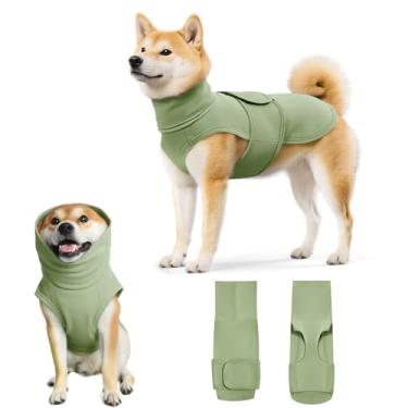 Imagem de Colete calmante para cães com gola rolê ajustável para fogos de artifício, separação, visitas ao veterinário, moletom com capuz para cães grandes e médios