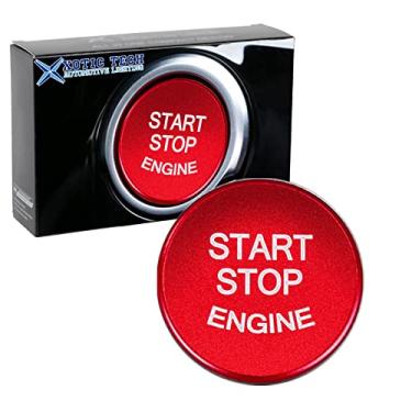 Imagem de Adesivo Xotic Tech Sports Red Aluminum Keyless Engine Start Stop Push Button Cover Sticker Start Ignition Button Trim Decal Compatível com BMW 1 2 3 4 5 7 Series X1 X3 X4 X5 X6 F20 F22 F30 F32 F48