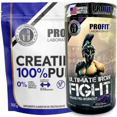 Imagem de PRÉ TREINO ULTIMATE IRON FIGHT 270G l CREATINA MONOHIDRATADA PURA 250G l PROFIT-Unissex