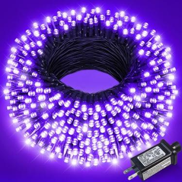Imagem de Luzes de corda de Halloween Nielfoi 20m 200 LED roxas 8 modos