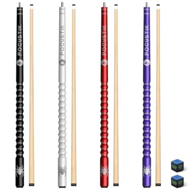 Imagem de POCUSTIK Pacote com 4 tacos de sinuca 18 19 20 595.3 g, 147.3 cm, 2 bastões de sinuca para adultos, conjunto com 4, bastões ergonômicos de tacos de bordo canadenses para mesa de bilhar de bar em casa