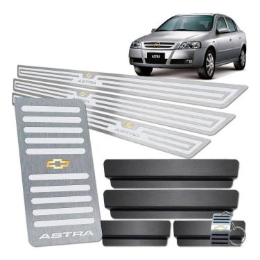 Imagem de Descanso De Pé E Soleira Astra Prata Alto Relevo 4 Portas