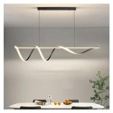 Imagem de Luminária pendente simples e moderna (regulável) Mesa de cozinha Sala de jantar Sala de estar Lustre decorativo Luzes de teto Luminárias, lâmpadas de lustre