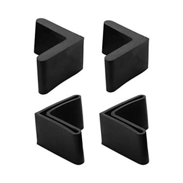 Imagem de uxcell Home Office Móveis Angle Pés de Ferro em Formato L Protetores de Perna de Borracha 4 Peças Preto, a18100800ux0150, 25 x 25mm
