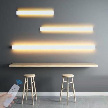 Imagem de Luminária de parede LED interna com controle remoto, moderna, minimalista, regulável, arandela longa, interior, acrílico, moda, luminária de parede, varanda, iluminação de parede, sala de es