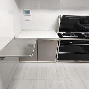 Imagem de XFNVXC Mesa Drop-Leaf moderna e minimalista, mesas de bar montadas na parede, mesa dobrável de folhas suspensas, mesa de laptop, para casa, escritório, estudo