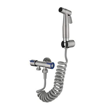 Imagem de ifgswopq Bidê portátil pulverizador de aço inoxidável torneira de banheiro conjunto de válvula de banheiro chuveiro higiênico para bunda G1/2