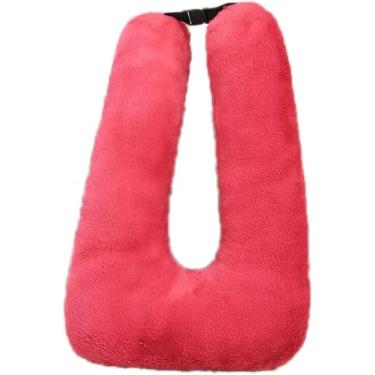 Imagem de Travesseiro De Viagem Para Carro Avião Dormindo Leitura Long-distae, Artefato De Sono Anticolisão, Conforto Removível Travesseiro Único Em Forma De U Lavável Macio Para, Rose Red