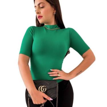 Imagem de Blusa Básica Feminina Suplex Gola Alta Segunda Pele Cacharrel T-shirt 