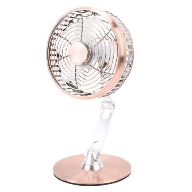 Imagem de Asixxsix Pequeno ventilador de mesa USB, ventilador de mesa retro silencioso recarregável com 3 velocidades ajustáveis, ventilador pessoal para mulheres e homens (Bronze Antigo)