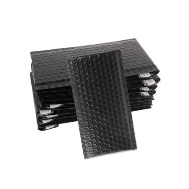 Imagem de Pacote com 10 envelopes com bolhas pretas, envelopes bolha de 10 x 20 cm para pequenas empresas, envelope de envio, sacos de embalagem, suprimentos de envio