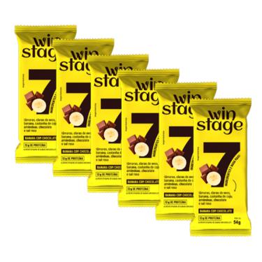 Imagem de Kit 6X: Barra Proteína Banana/Chocolate S/Açúcar WinStage54g